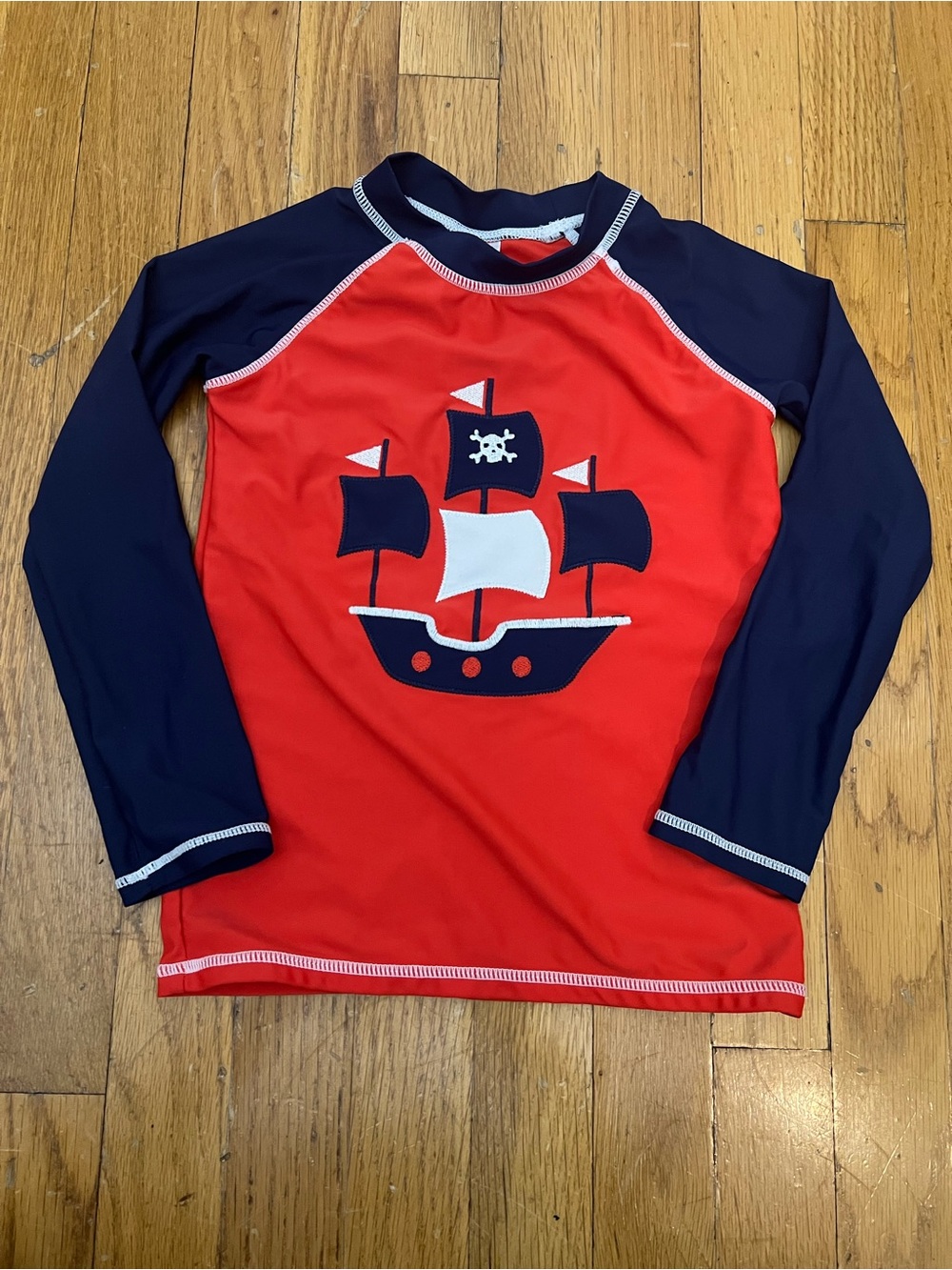 Gymboree Boys 5T Pirate Ship Rash Guard Swim Top